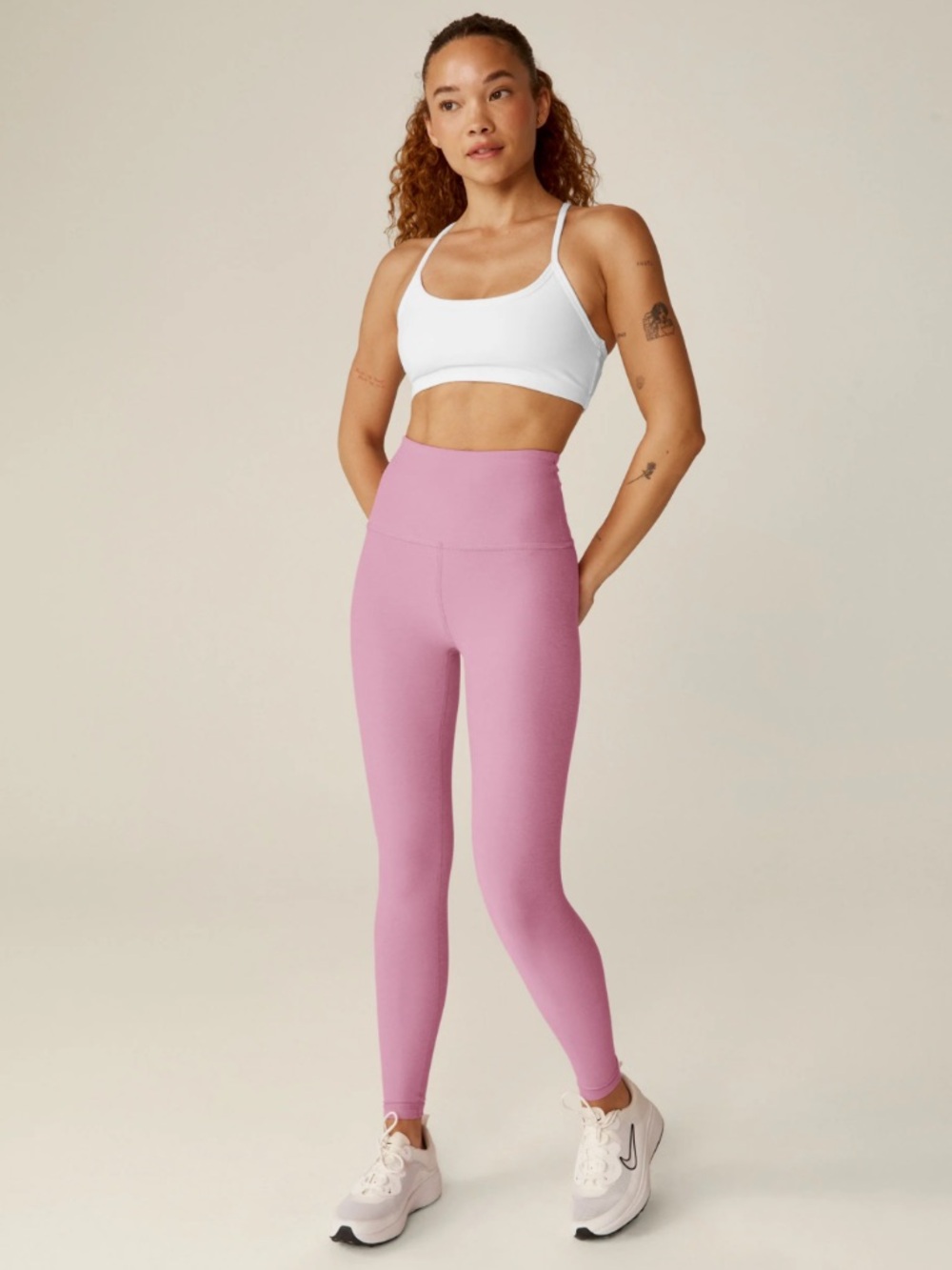 NWT Beyond Yoga Leggings Caught In The Midi High Waisted in Pink